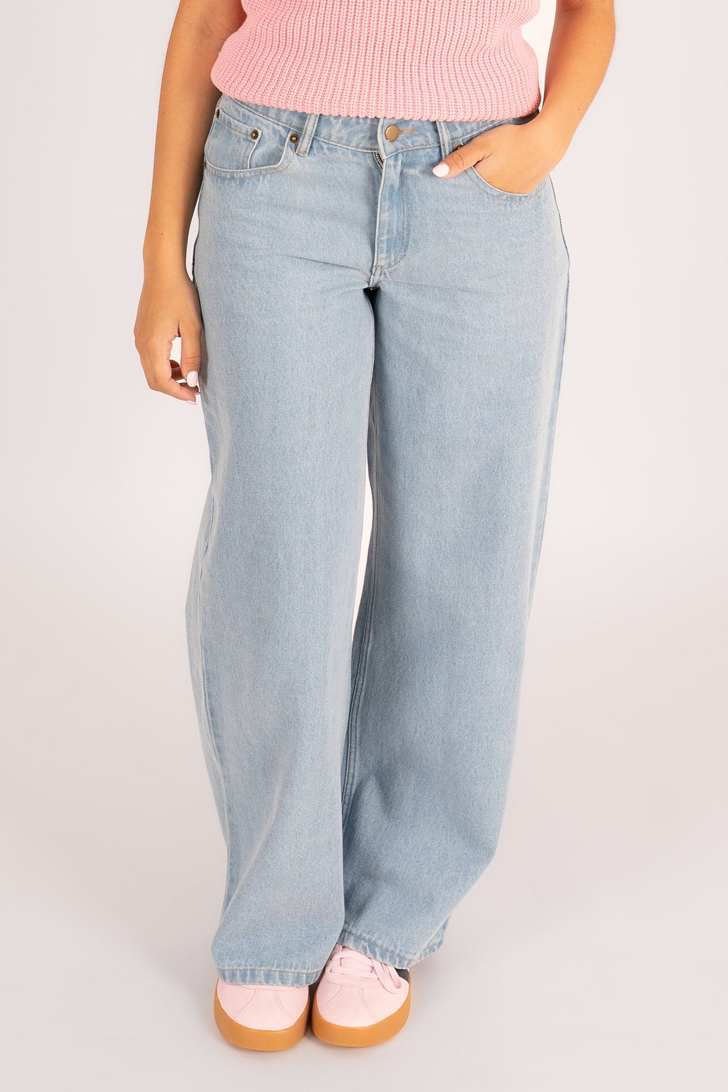Jeans wide-leg low waist