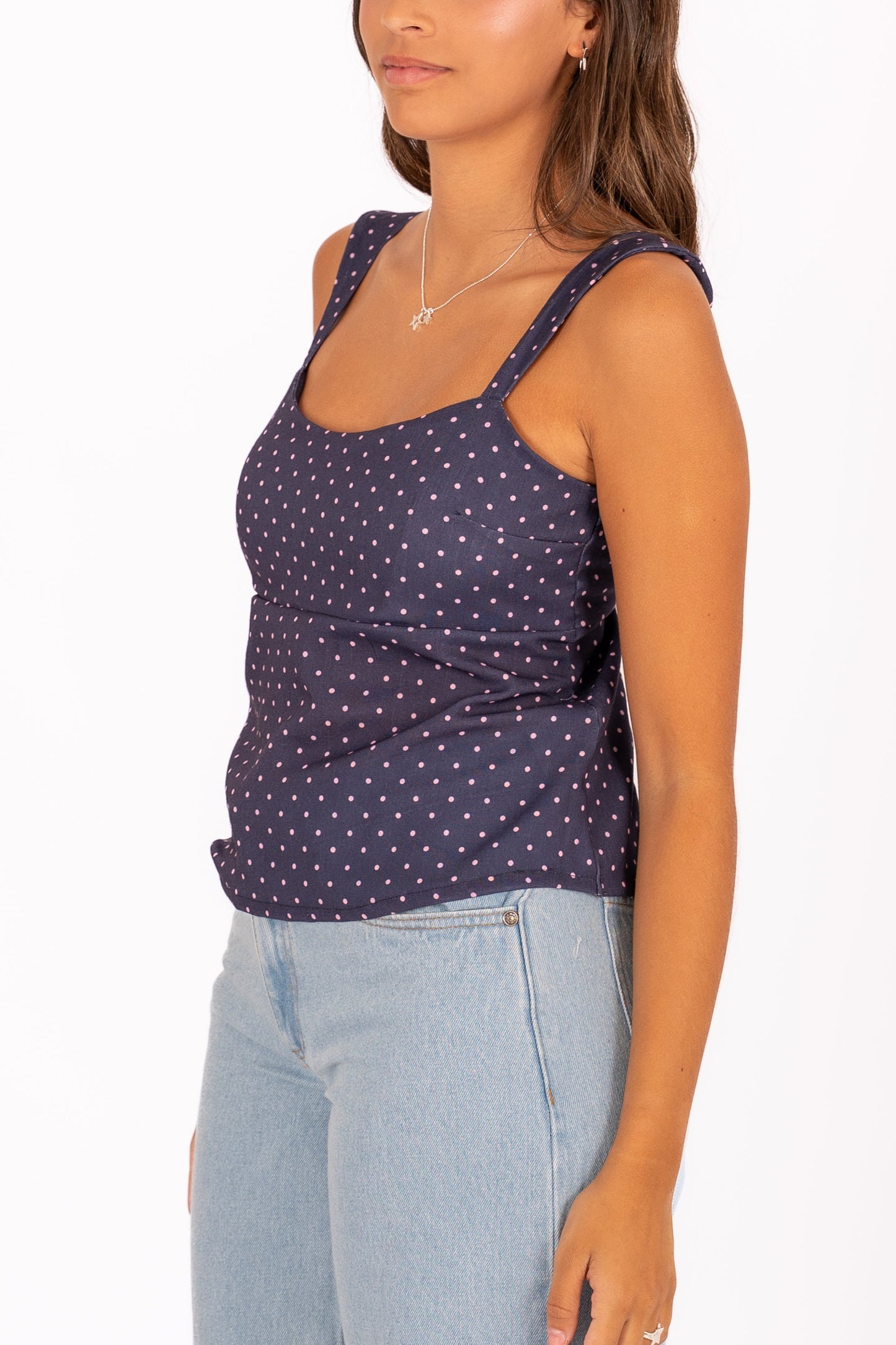 Top lunares con lazo posterior