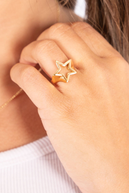 Anillo oro estrellas