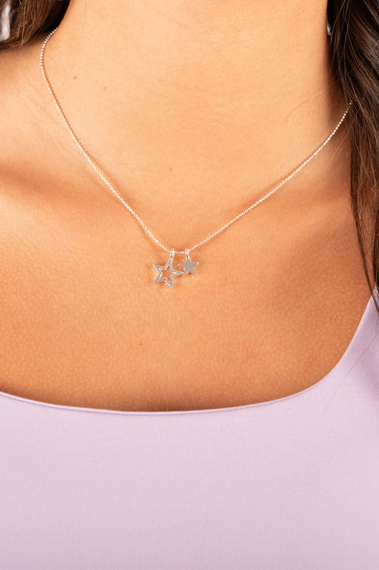 Collar plata con estrellas