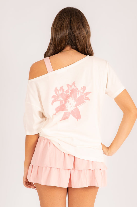 Camiseta cuello barco lirios