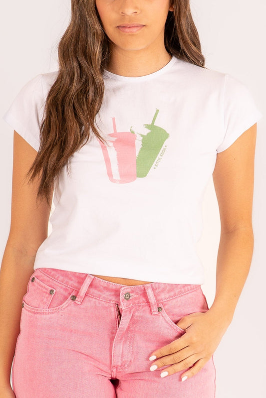 Camiseta fresa y lima ajustada - Kittieknoxshop