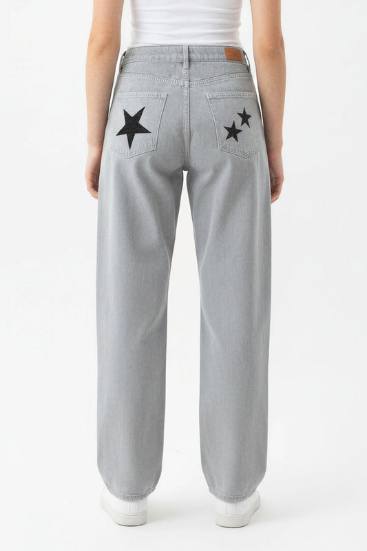 Jeans con estrella wide - leg low waist - Kittieknoxshop