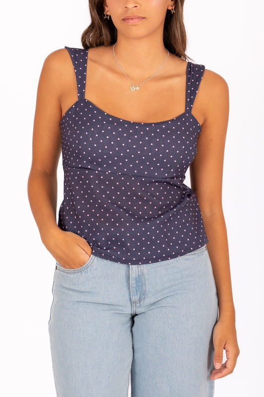 Top lunares con lazo posterior - Kittieknoxshop